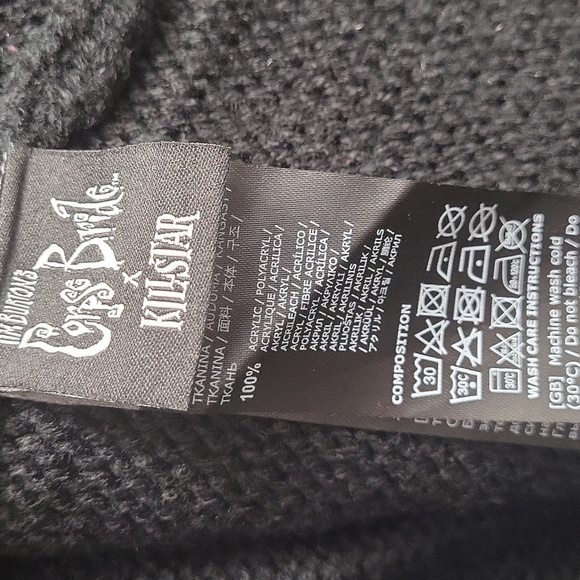 Killstar Black and White Corpse Bride Patch cardigan. Size 3XL - Picture 10 of 12